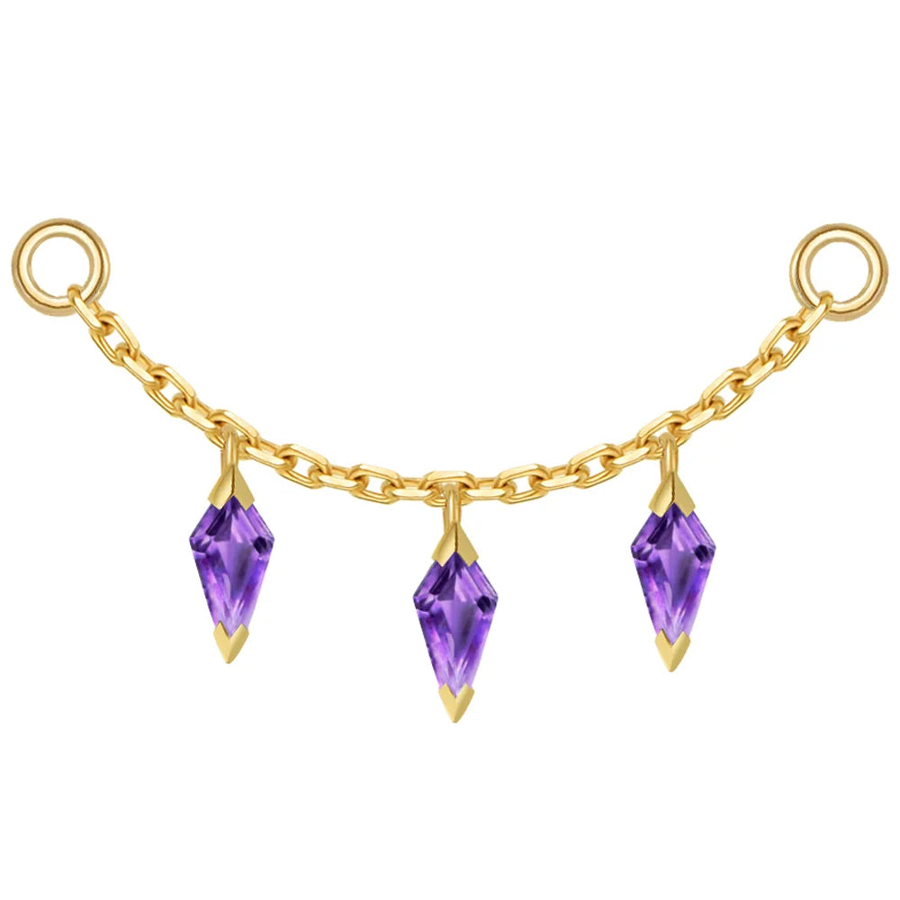 Chain with Dripping Kite Amethyst
