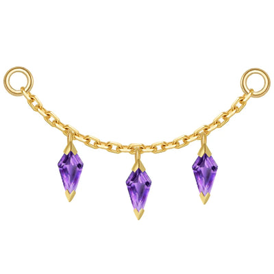 Chain with Dripping Kite Amethyst