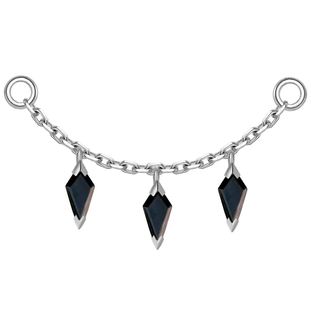 Chain with Dripping Kite Black Agates