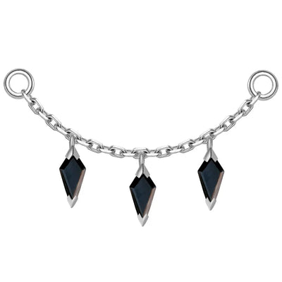 Chain with Dripping Kite Black Agates