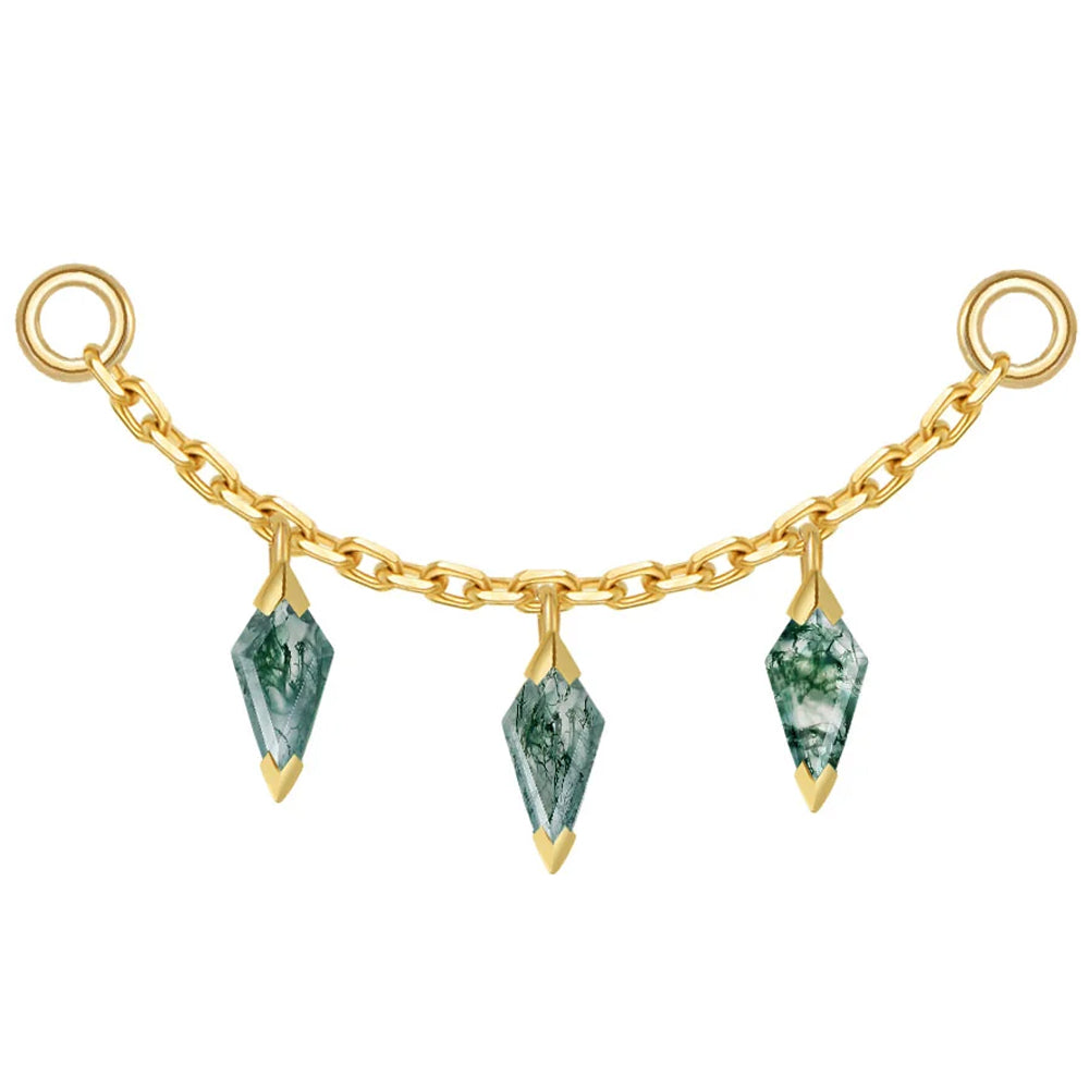 Chain with Dripping Kite Moss Agates