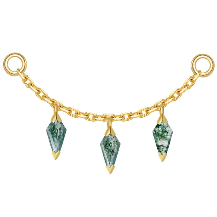 Chain with Dripping Kite Moss Agates