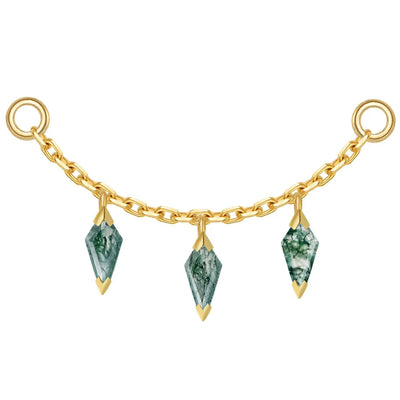 Chain with Dripping Kite Moss Agates