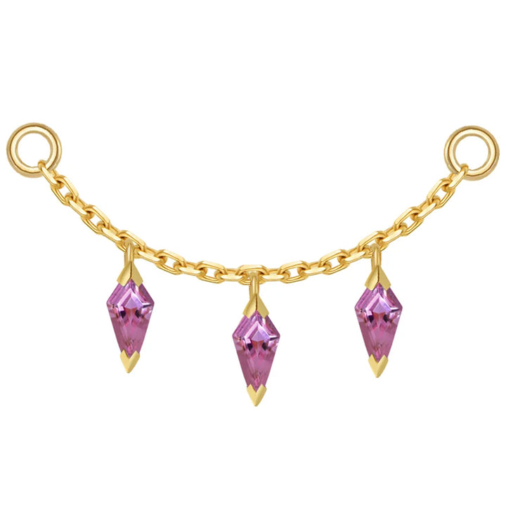 Chain with Dripping Kite Rhodolite Garnet