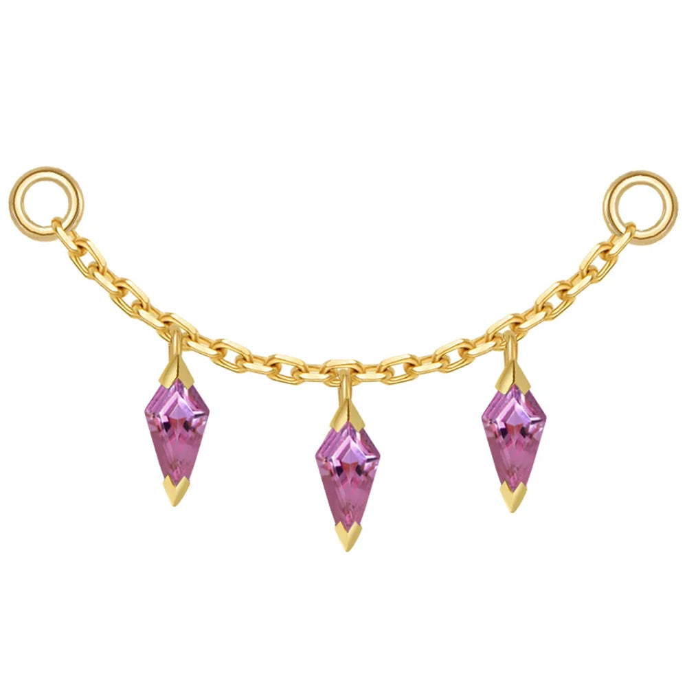 Chain with Dripping Kite Rhodolite Garnet