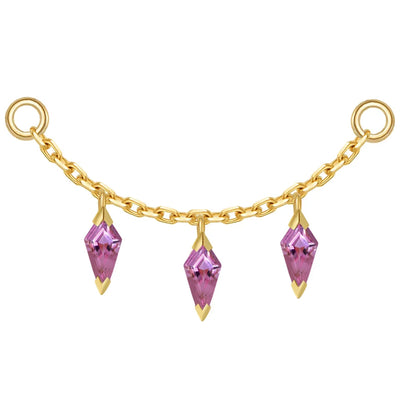 Chain with Dripping Kite Rhodolite Garnet