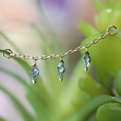 Chain with Dripping Kite Swiss Blue Topaz