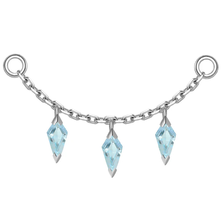 Chain with Dripping Kite Swiss Blue Topaz