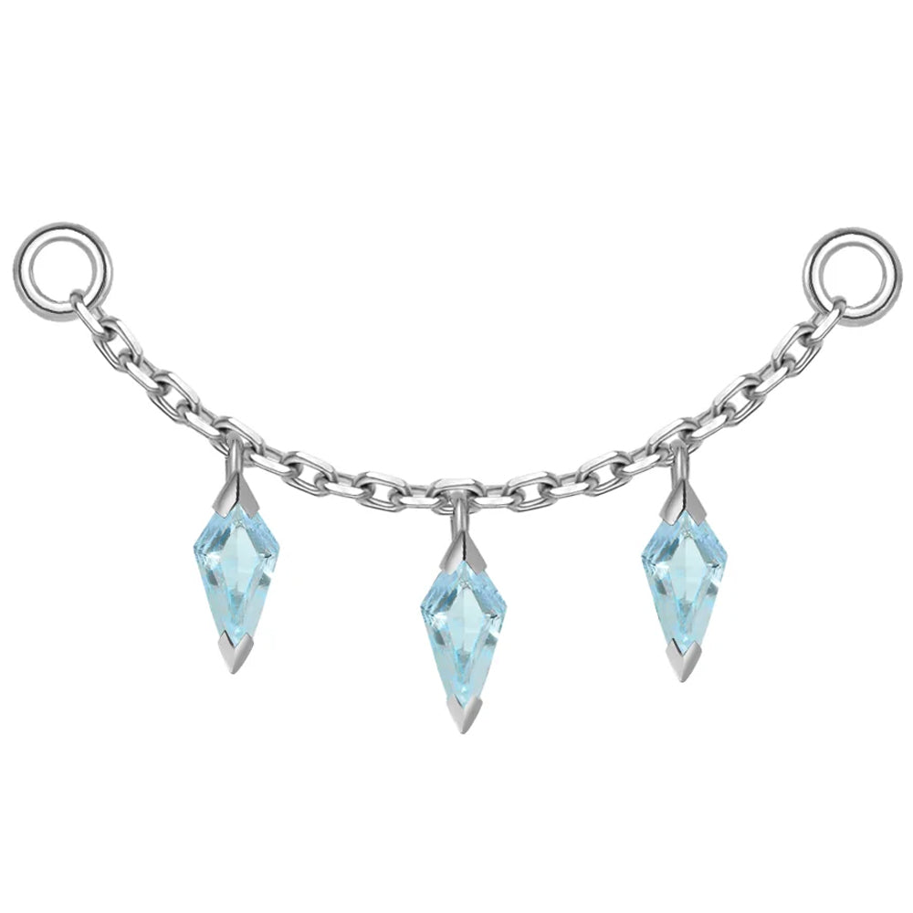 Chain with Dripping Kite Swiss Blue Topaz