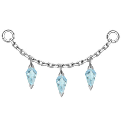 Chain with Dripping Kite Swiss Blue Topaz