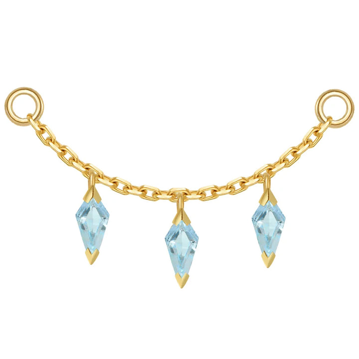 Chain with Dripping Kite Swiss Blue Topaz