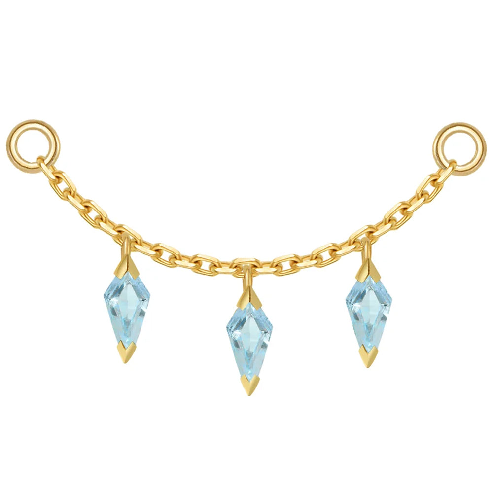 Chain with Dripping Kite Swiss Blue Topaz