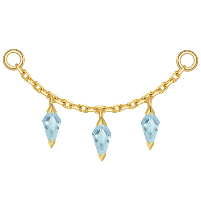 Chain with Dripping Kite Swiss Blue Topaz