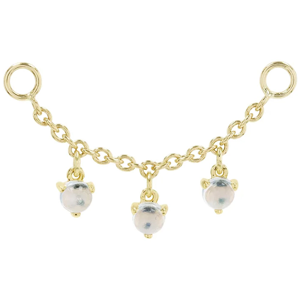 Chain with Dripping Round Moonstones