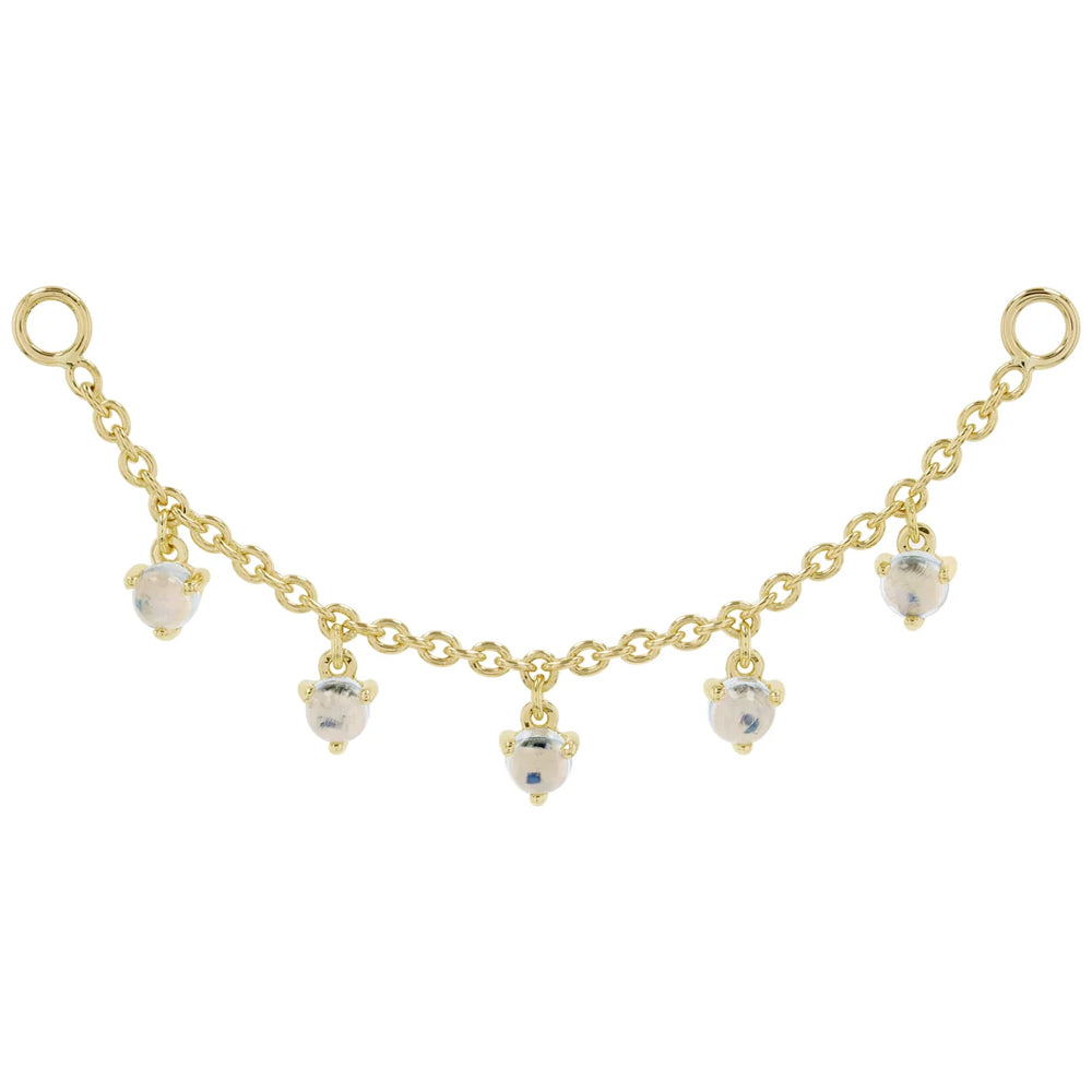 Chain with Dripping Round Moonstones