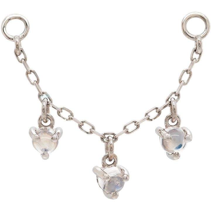 Chain with Dripping Round Moonstones