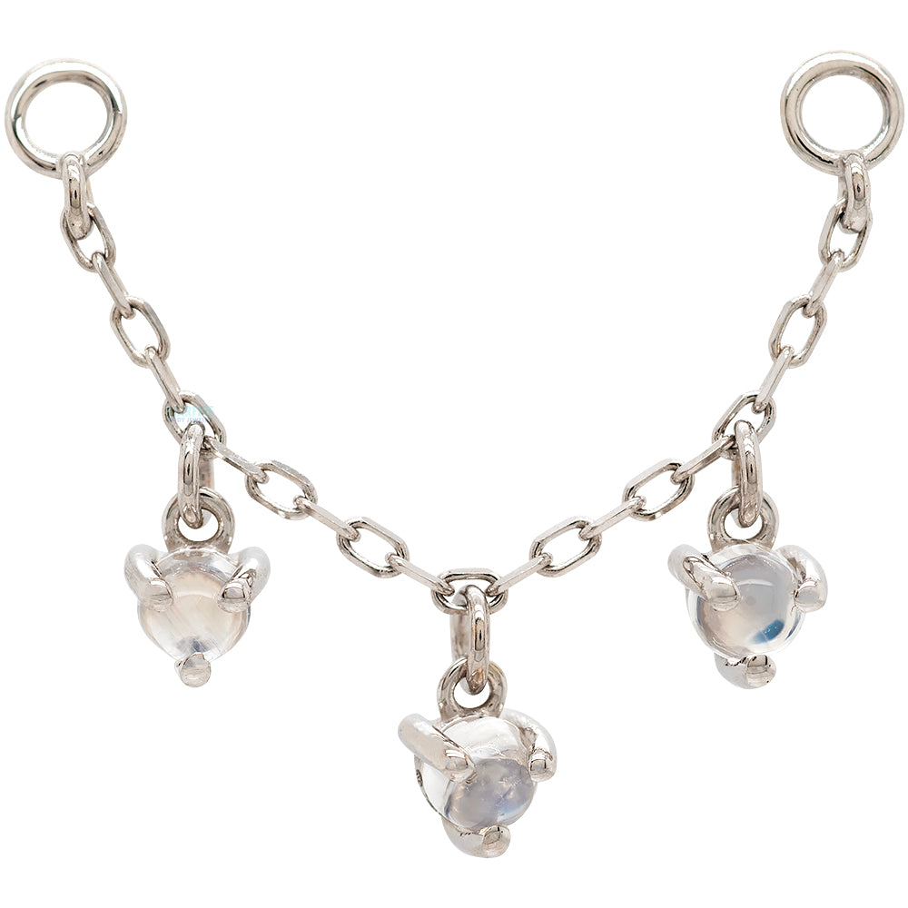 Chain with Dripping Round Moonstones