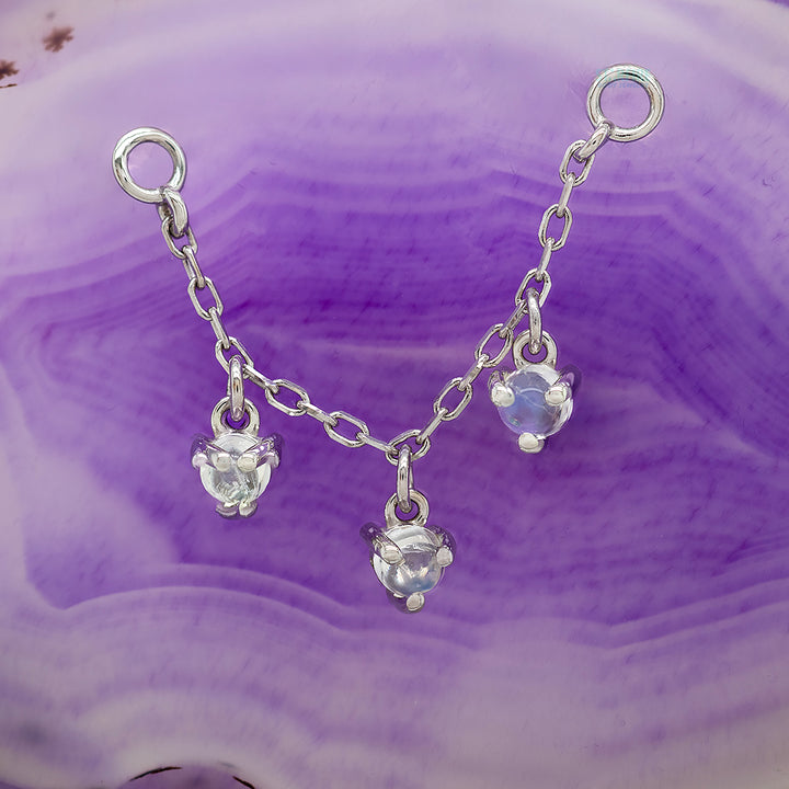 Chain with Dripping Round Moonstones