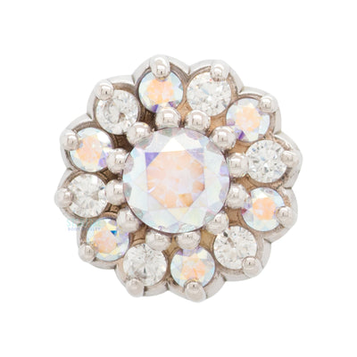 threadless: Round Cluster End in Gold with CZ's - custom color combo