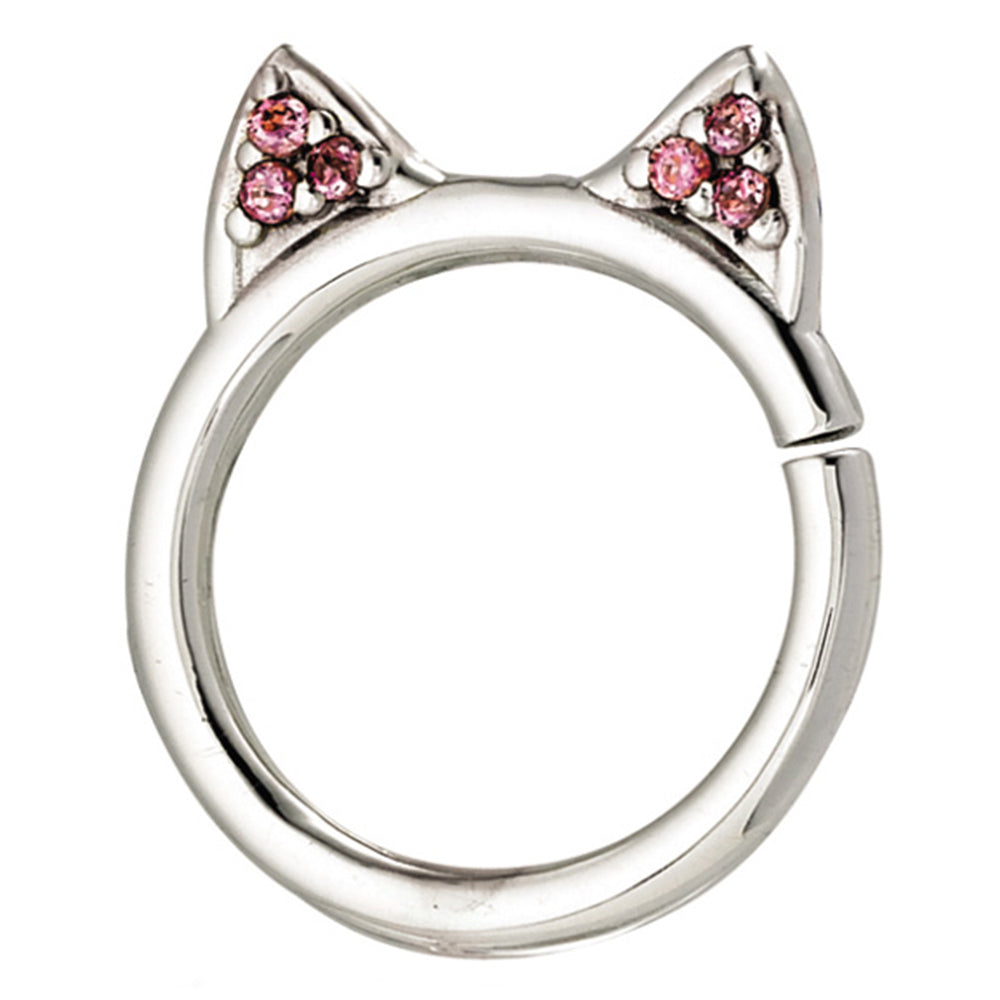 "Meow" Seam Ring in Gold with CZ's