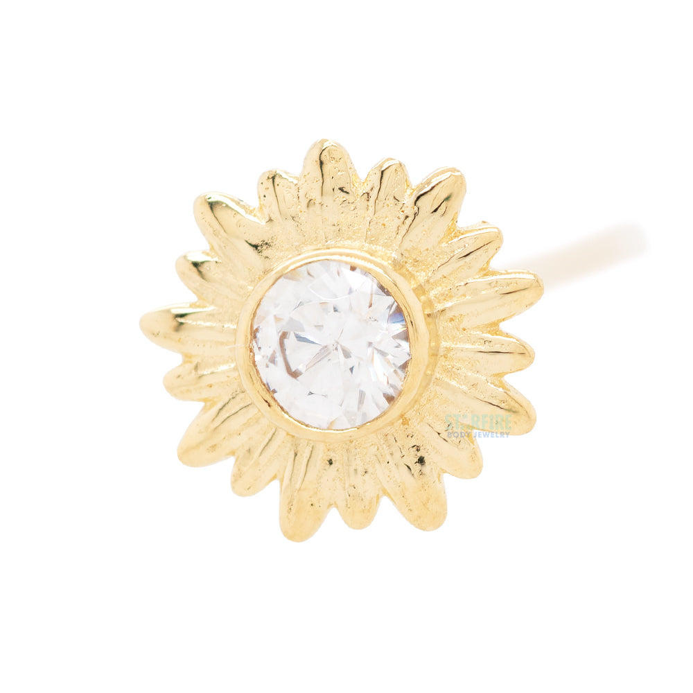 "Artesia" Nostril Screw in Gold with BEZEL-SET Brilliant-Cut Gem