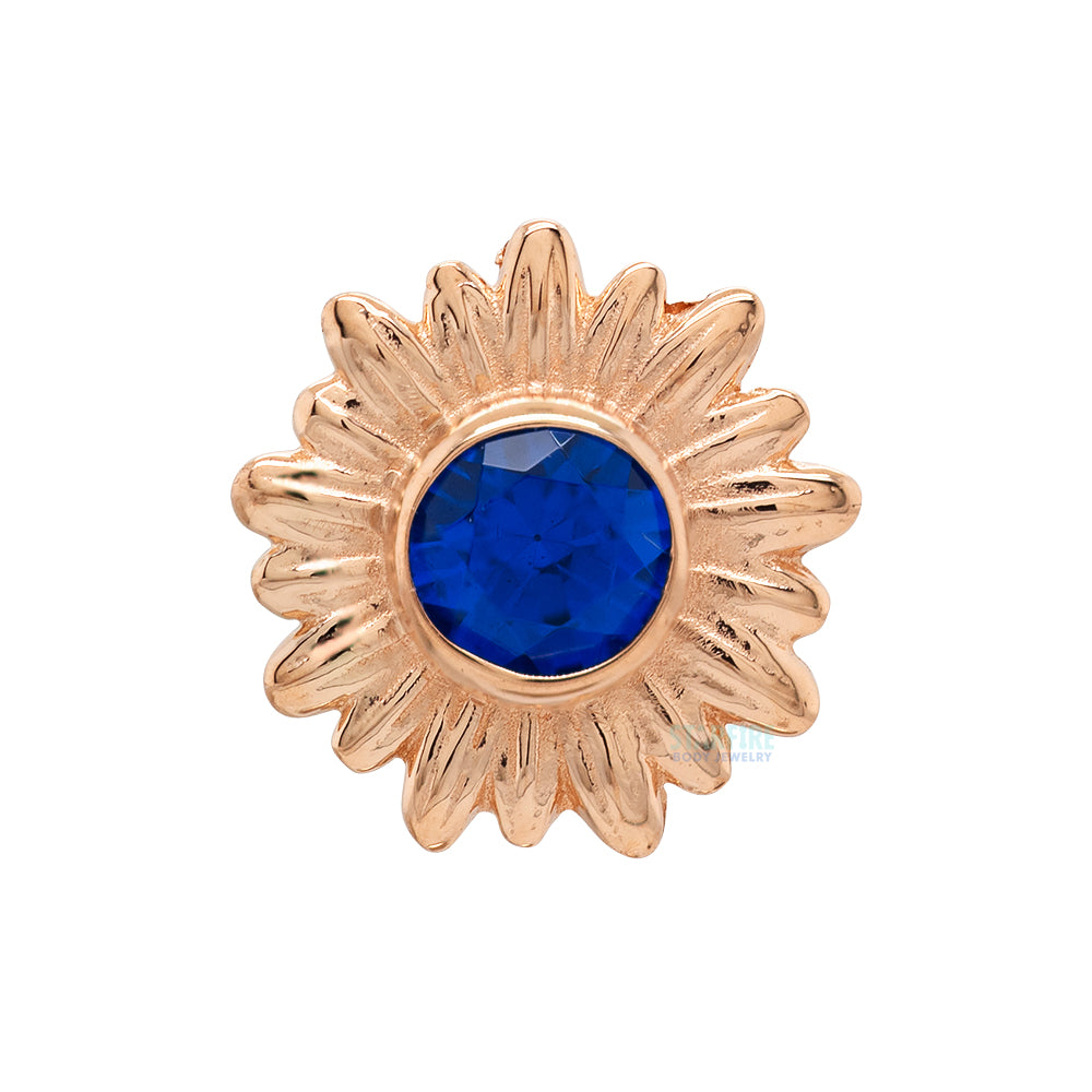 "Artesia" Threaded End in Rose Gold with BEZEL-SET Brilliant-Cut Gem