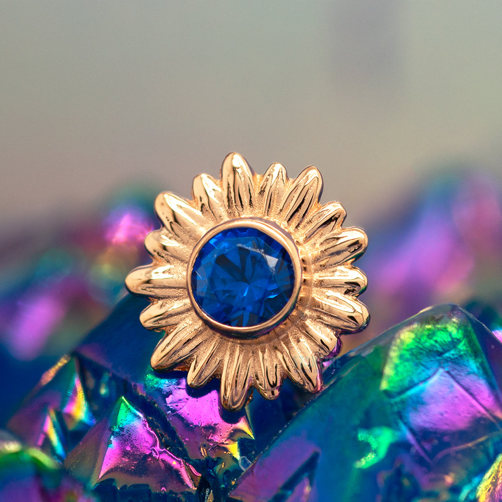 "Artesia" Threaded End in Rose Gold with BEZEL-SET Brilliant-Cut Gem