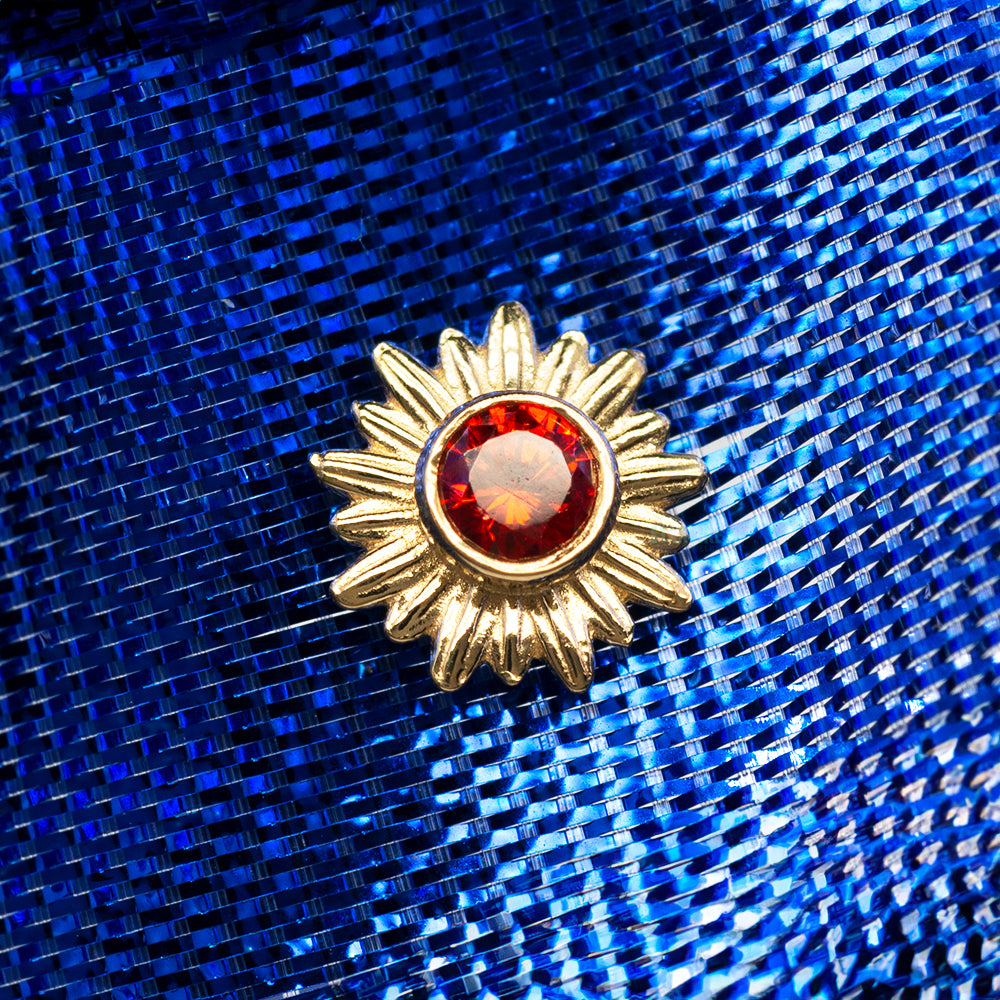 "Artesia" Threaded End in Yellow Gold with BEZEL-SET Brilliant-Cut Gem
