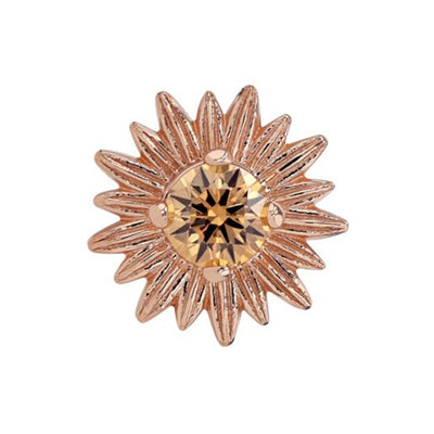 "Artesia" Threaded End in Rose Gold with Prong-Set Brilliant-Cut Gem