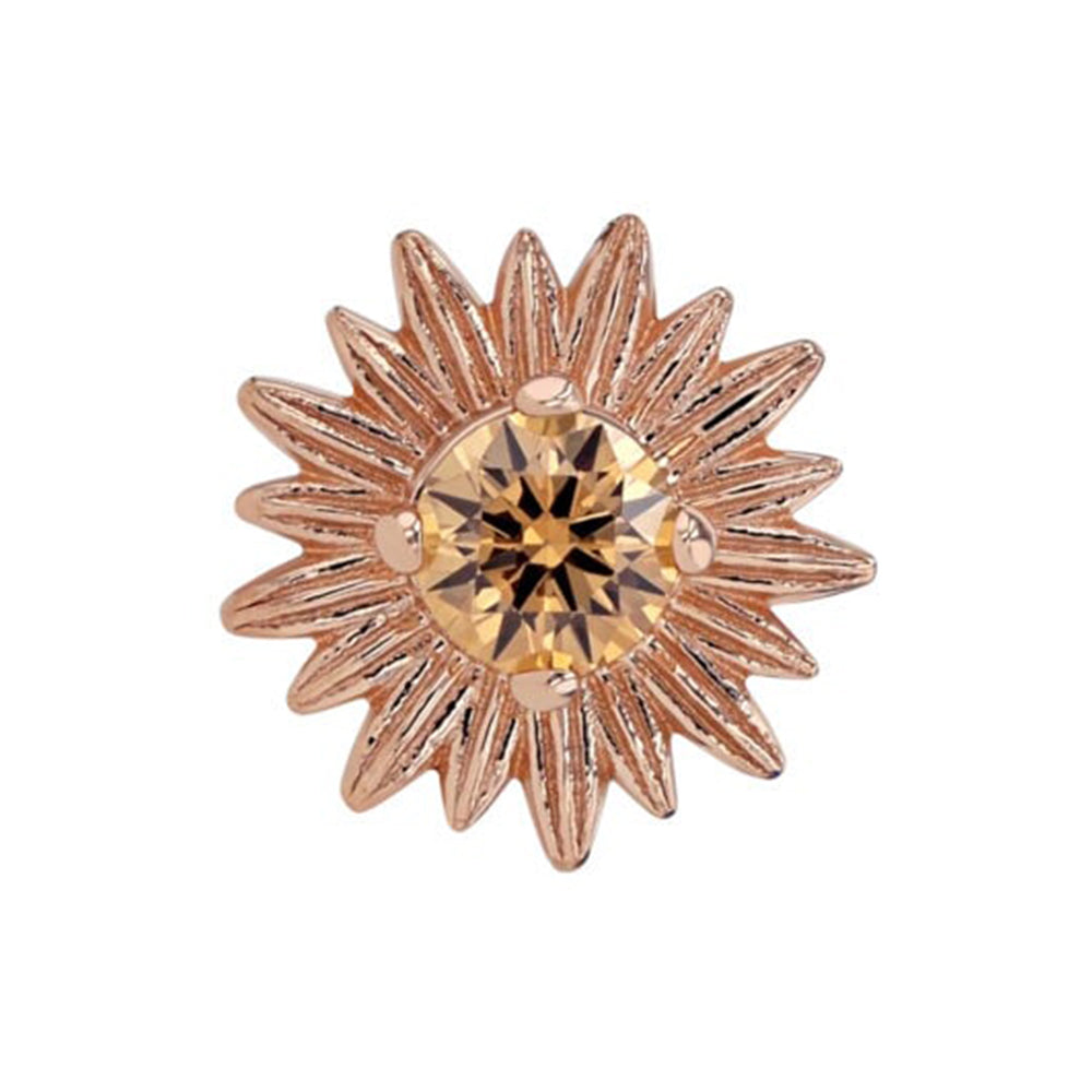 "Artesia" Threaded End in Rose Gold with Prong-Set Brilliant-Cut Gem