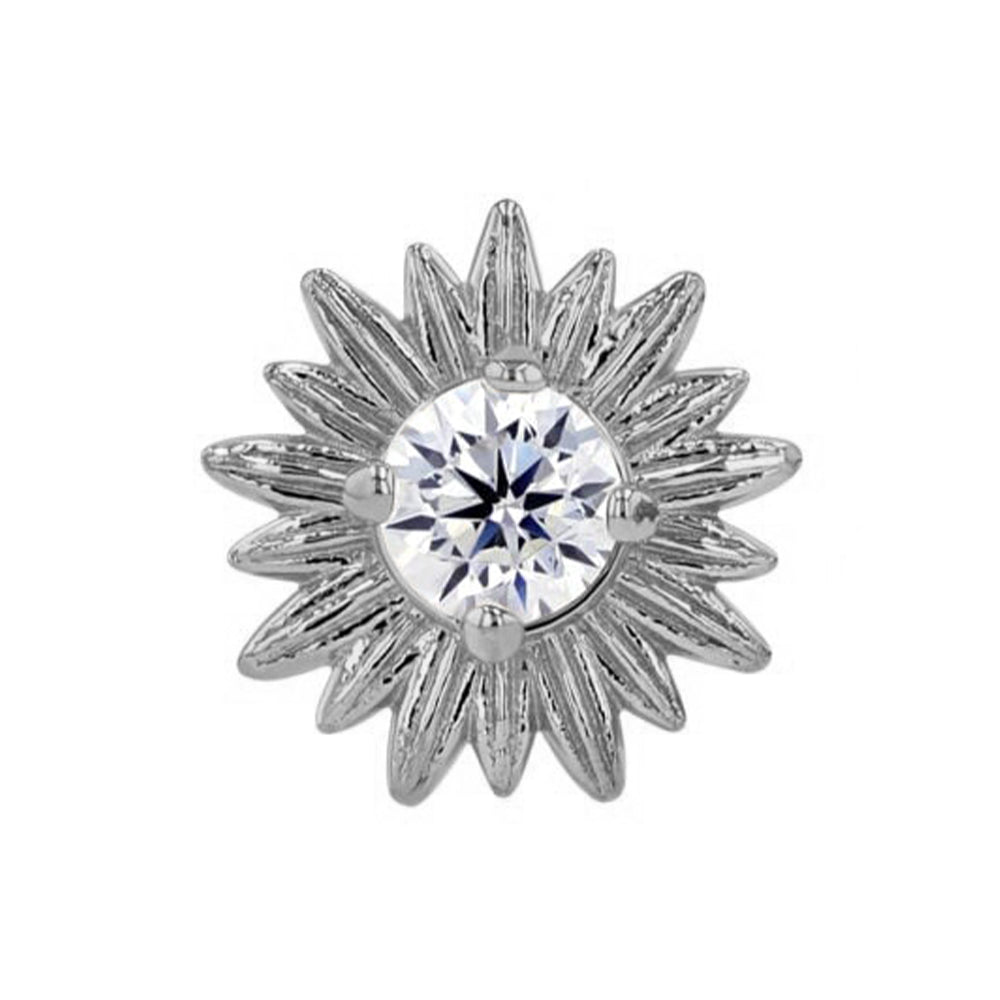 "Artesia" Threaded End in White Gold with Prong-Set Brilliant-Cut Gem