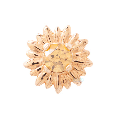 "Artesia" Threaded End in Rose Gold with Prong-Set Brilliant-Cut Gem