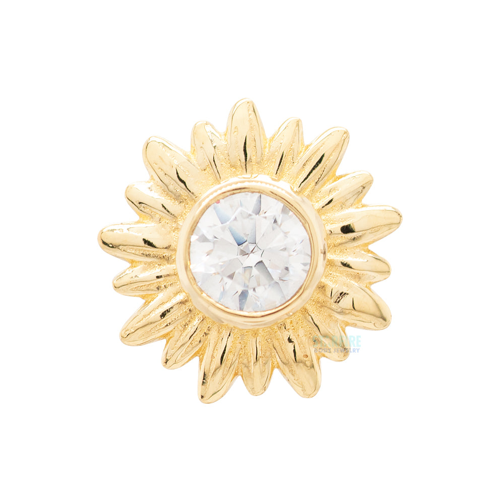 threadless: "Artesia" End in Yellow Gold with BEZEL-SET Brilliant-Cut Gem