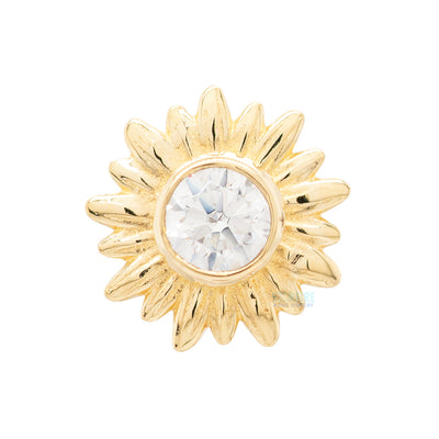 threadless: "Artesia" End in Yellow Gold with BEZEL-SET Brilliant-Cut Gem