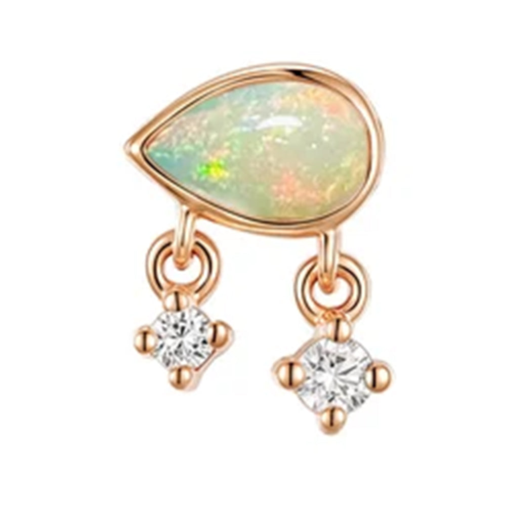 threadless: "Amara" End in Gold with Opal & Diamonds