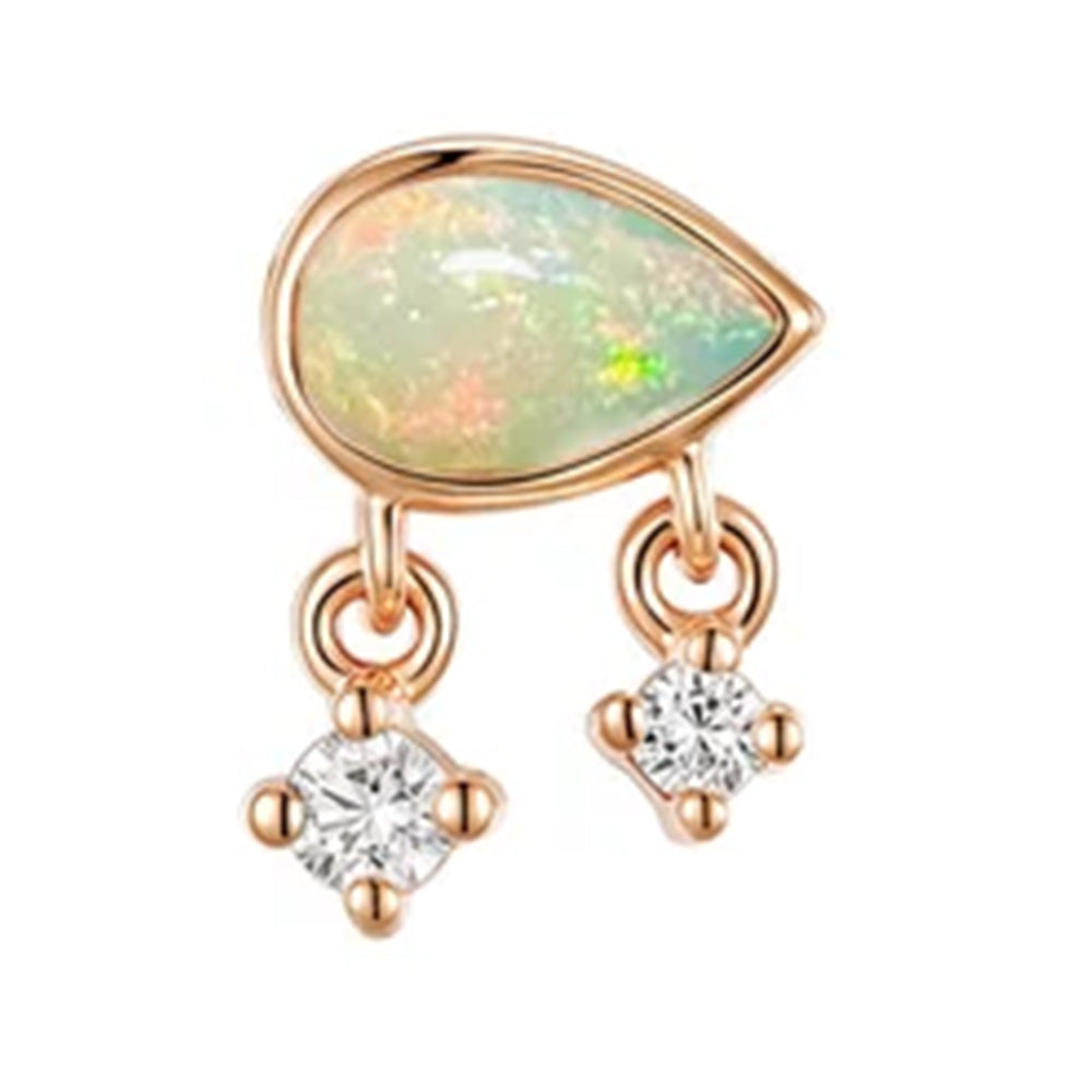 threadless: "Amara" End in Gold with Opal & Diamonds