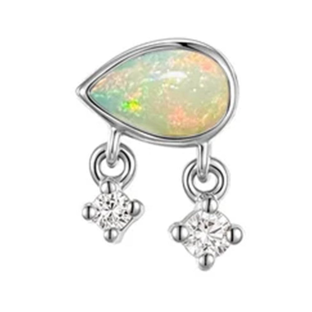 threadless: "Amara" End in Gold with Opal & Diamonds