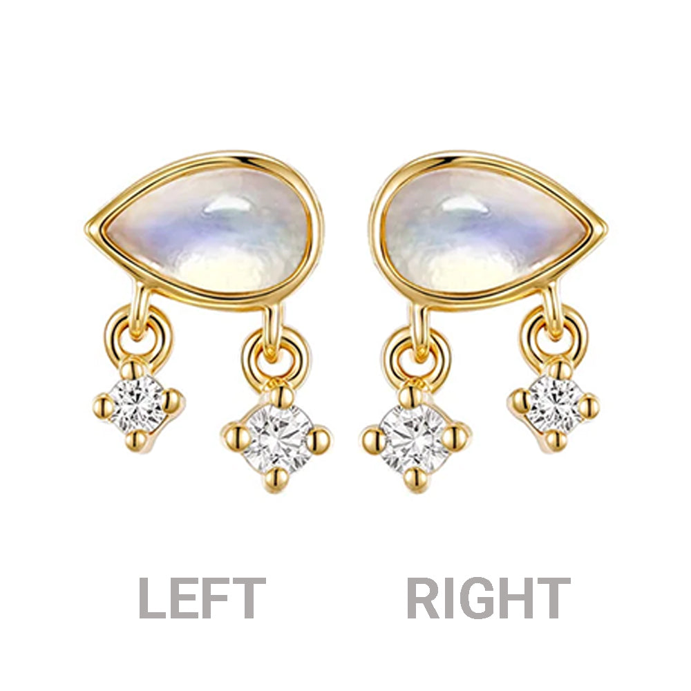 threadless: "Amara" End in Gold with Moonstone & Diamonds