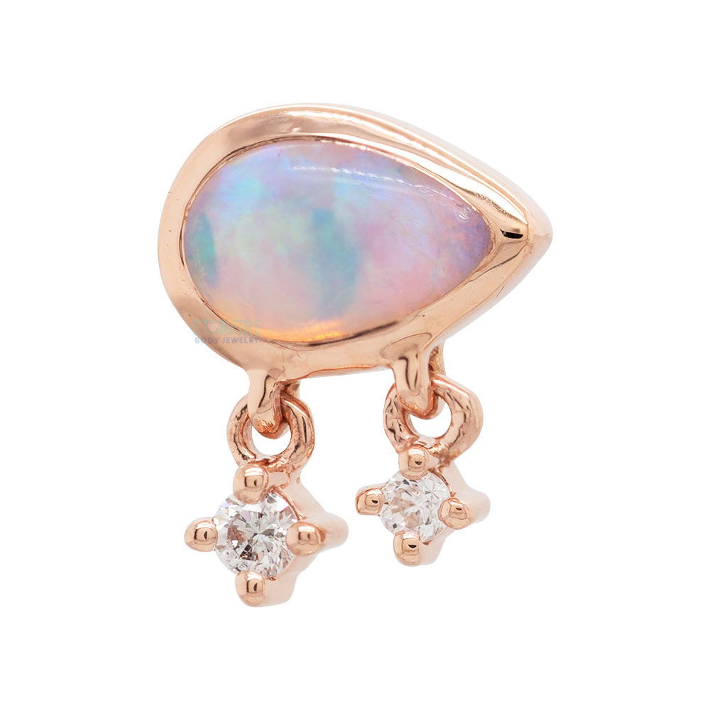 threadless: "Amara" End in Gold with Opal & Diamonds