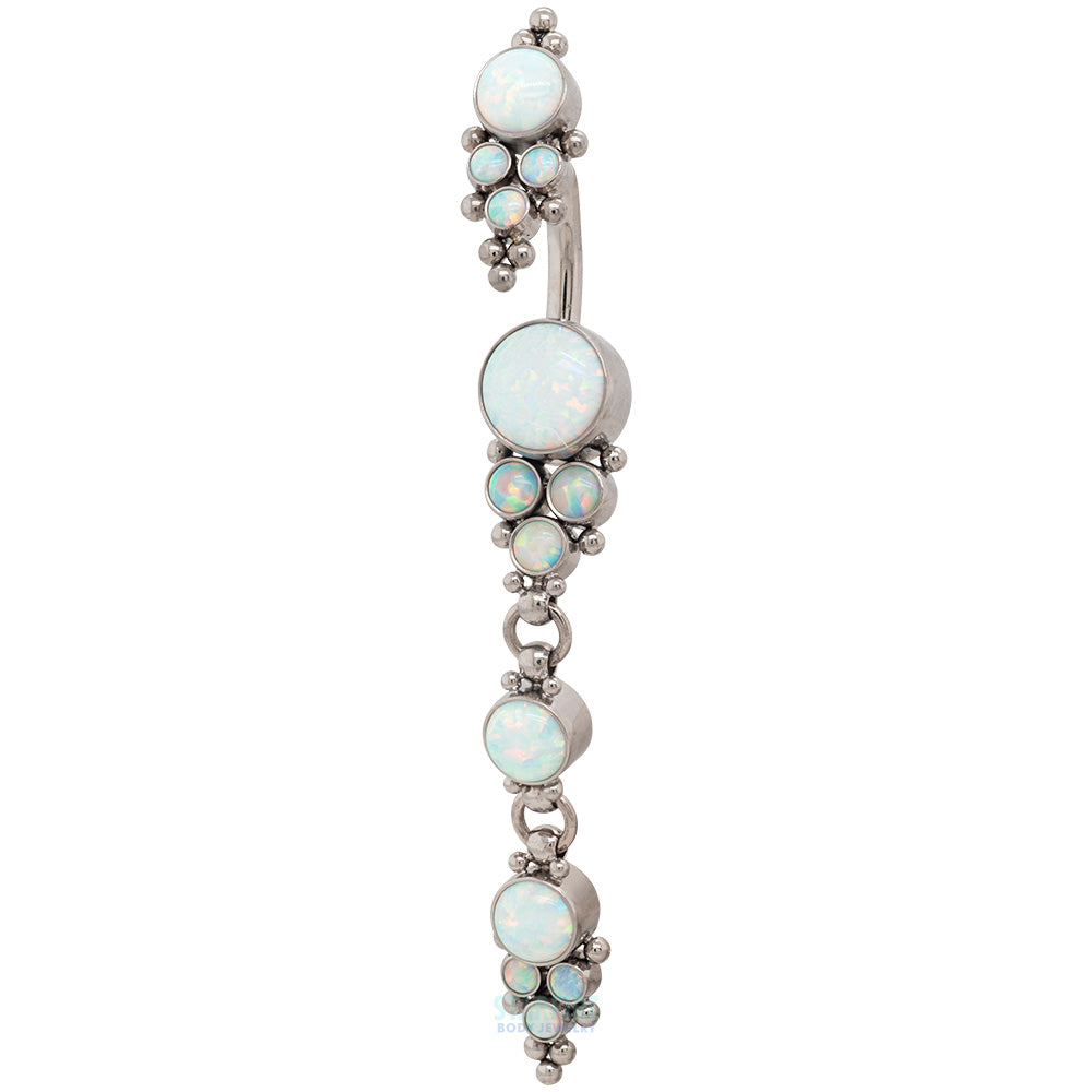 "Raine" 'Cascade' Opal Navel Curve with Dangle
