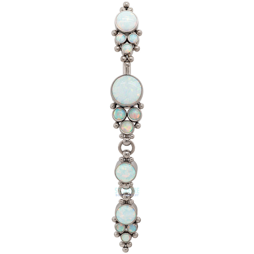 "Raine" 'Cascade' Opal Navel Curve with Dangle
