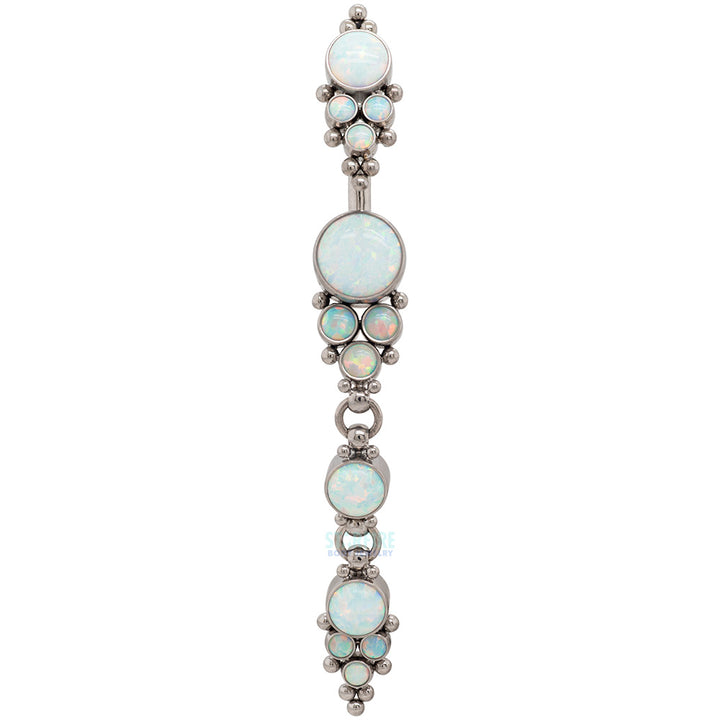 "Raine" 'Cascade' Opal Navel Curve with Dangle