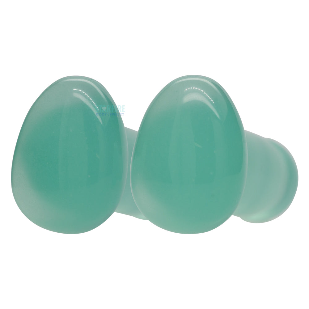 Stone Teardrop Plugs - Mint Opalite