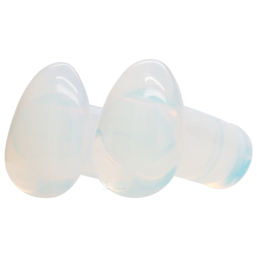 Stone Teardrop Plugs - Opalite