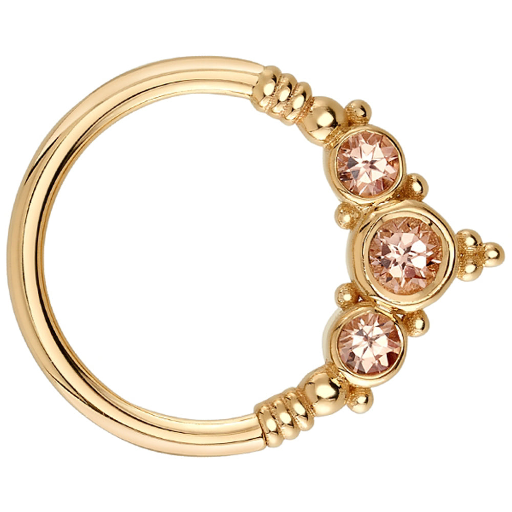 "Sylvie" Seam Ring in Gold with Champagne Sapphire