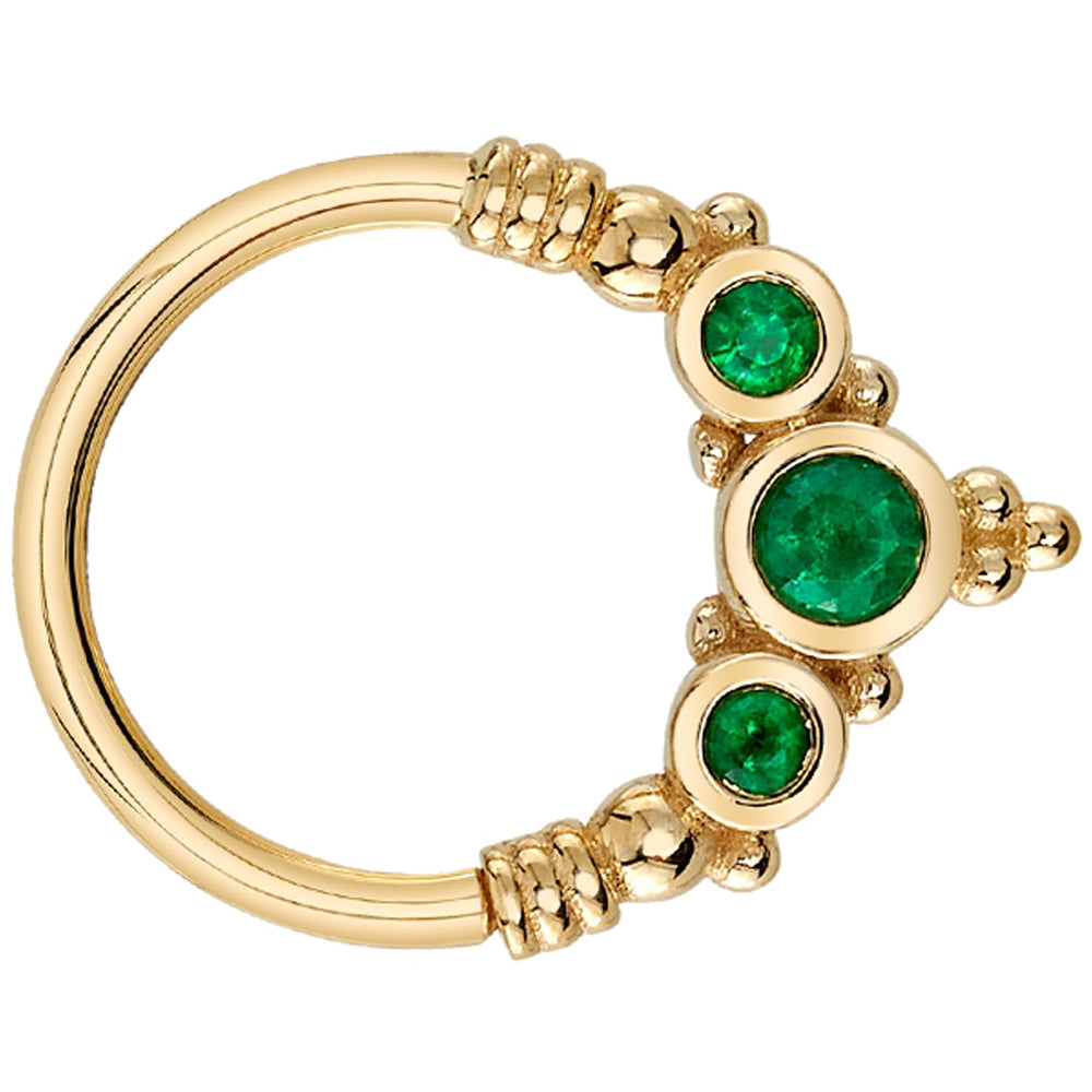 "Sylvie" Seam Ring in Gold with Emerald