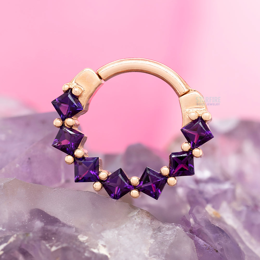 Tiffany Hinge Ring in Gold with Amethyst