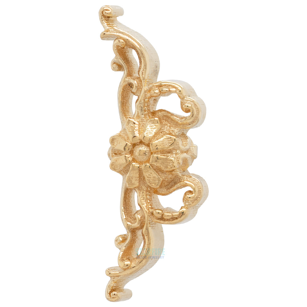 "Flourish 2" Threaded End in Gold