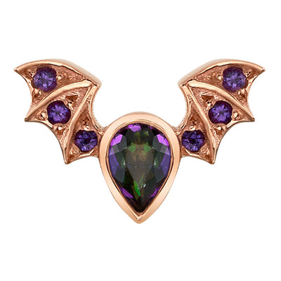 "Countess" Threaded End in Gold with Mystic Topaz & Amethyst