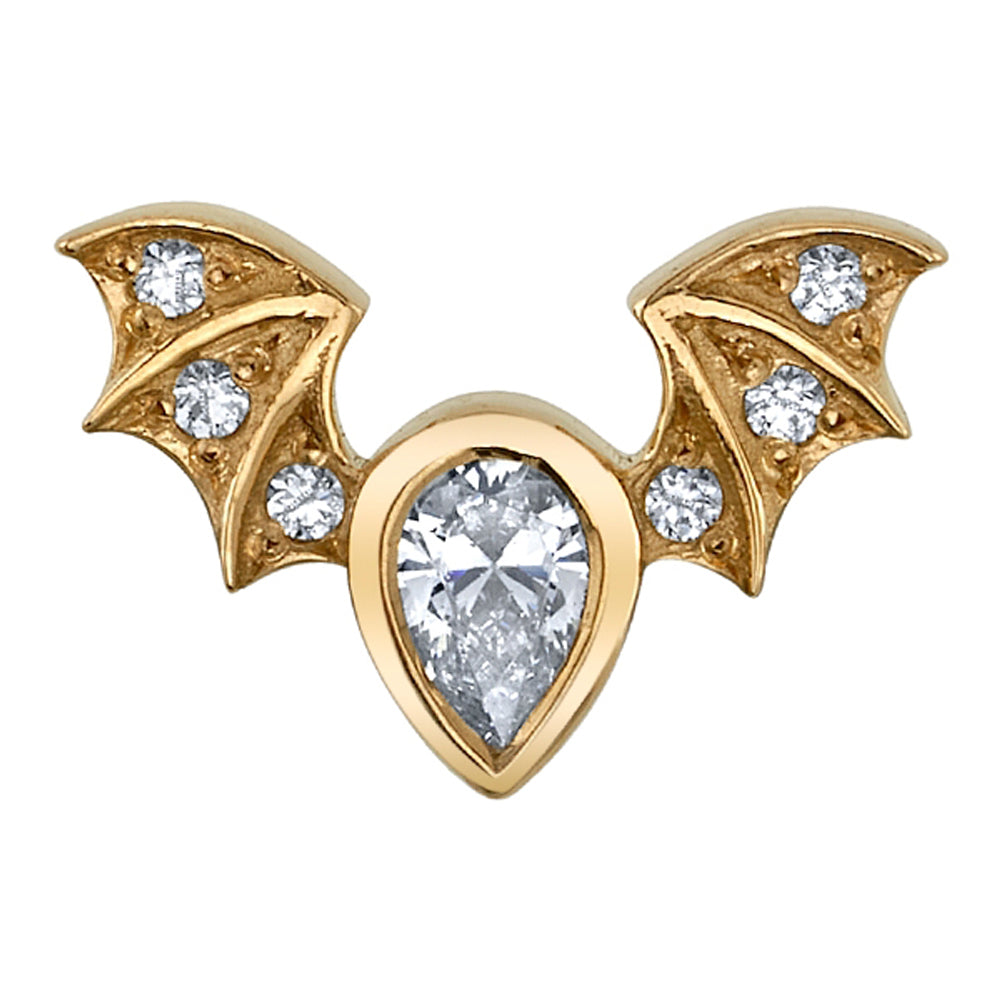 "Countess" Threaded End in Gold with White CZ's